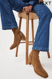 Tan Brown Regular/Wide Fit Forever Comfort® Sock Ankle Boots (K72599) | ₪ 150
