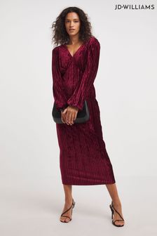 Czerwona atłasowa sukienka kopertowa Jd Williams (K72627) | 315 zł