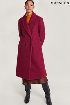 Monsoon Red Bobbie Bouclé Coat (K72640) | kr2 750