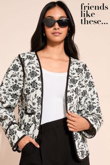 Friends Like These Black/White Printed Quilted Jacket (K72713) | 2,518 UAH