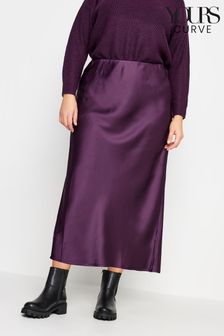 Yours Curve Purple Bias Cut Skirt (K73094) | €12