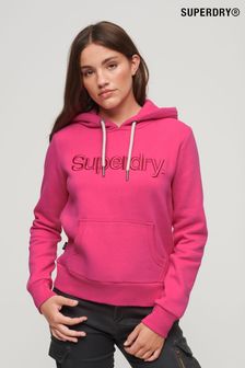 Superdry Pink Tonal Embroidered Logo Hoodie (K73137) | 272 QAR