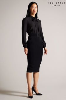 Ted Baker Black Mersea Knitted Pencil Skirt Midi Dress (K73163) | 1,213 QAR