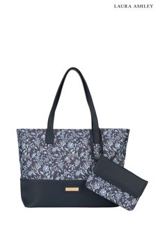 Laura Ashley Blue Medium Floral Bicolor Tote Bag (K73271) | €172