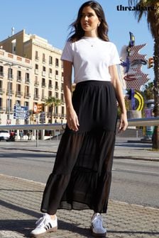 Threadbare Black Tiered Frill Maxi Skirt (K73287) | 58 €