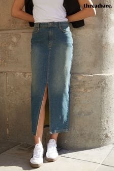 Threadbare Vintage Denim Maxi Skirt (K73314) | kr620
