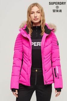 Superdry Pink Ski Luxe Puffer Jacket (K73339) | SGD 484