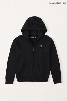 Abercrombie & Fitch Essential Full-Zip Black Hoodie (K73371) | €61