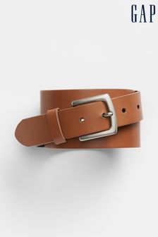 Brązowy - Gap Classic Faux Leather Belt (K73455) | 115 zł