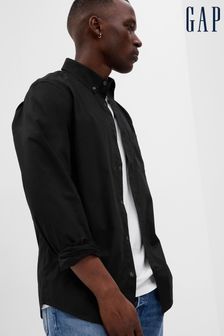 Gap Black Standard Fit Long Sleeve Poplin Shirt (K73457) | kr389