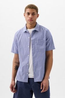 Gap Blue Poplin Short Sleeve Shirt in Standard Fit (K73475) | €46