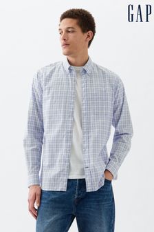 Gap Blue Stretch Standard Fit Long Sleeve Poplin Shirt (K73477) | €47
