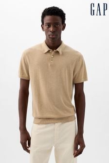 Gap Beige CashSoft Short Sleeve Polo Shirt (K73484) | kr454