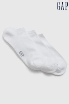 Gap White Adults Basic Logo Ankle Socks 3 Pack (K73491) | LEI 60