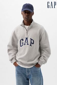 Grey - Gap Heavyweight  Arch Logo Pullover (K73495) | kr820