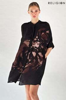 Religion Strike Tunic With Large Floral Placement In Seasonal Colours