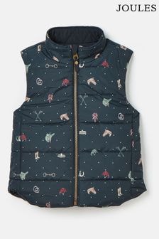 Joules Kids' Atwell Navy Blue Showerproof Reversible Gilet (K73614) | $55 - $60