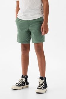 Verde - Pantaloni scurți ușor elastici din bumbac cu țesătură diagonală Gap (4-13ani) (K73664) | 107 LEI