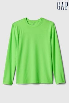 Verde - Tricou cu protecție solară și logo Mânecă lungă Gap (4-13ani) (K73675) | 119 LEI