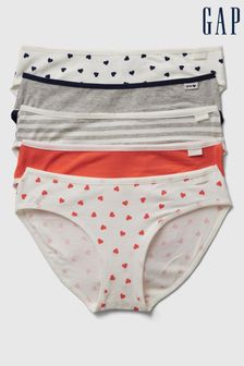 Grey - Gap Bikini Briefs 5-pack (4-12yrs) (K73792) | kr370