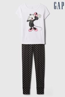 Gap Black and White Disney Minnie Mouse Organic Cotton Pyjama Set (4-13yrs) (K73815) | kr325