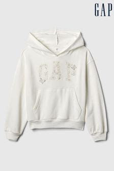 Weiß - Gap Besticktes, bogenförmiges Kapuzensweatshirt (4-13yrs) (K73820) | 38 €