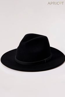 Apricot Black Wool Fedora Hat (K73828) | €51
