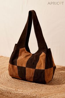 Apricot Brown Suede Patchwork Hobo Bag (K73855) | ￥12,150