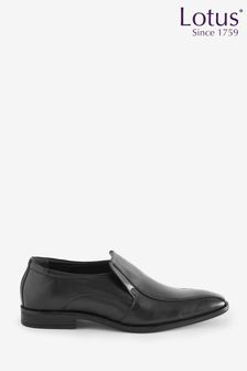 Lotus Black Leather Loafers (K73876) | Kč1,985
