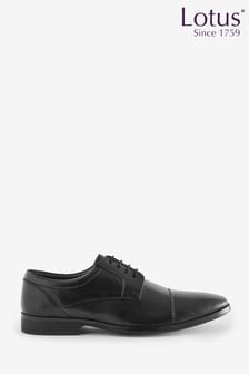 Lotus Black Leather Lace Up Derby Shoes (K73889) | $121