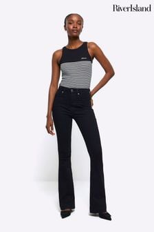 River Island High Rise Tummy Hold Flare Jeans