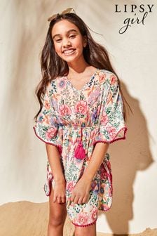 Lipsy White Floral Printed Kaftan (5-16yrs) (K74134) | 158 SAR - 210 SAR