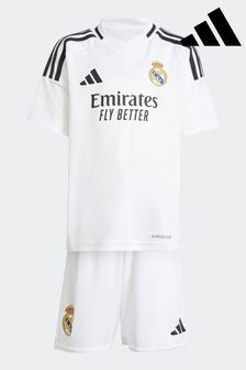 adidas White Kids Real Madrid 24/25 Home Mini Kit (K74306) | HK$514