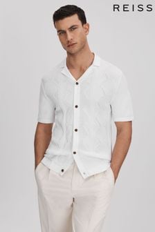 أبيض - قميص منسوج بياقة كوبان Fortune من Reiss (K74331) | 903 ر.س