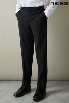 Reiss Black Knightsbridge T Tuxedo Satin Stripe Trousers (K74345) | 444 SAR
