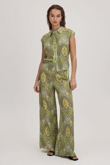 Florere Printed Wide Leg Trousers (K74351) | $219