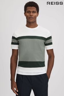 Salbei/Mehrfarbig - Reiss Auckland T-Shirt mit Rundhalsausschnitt aus mercerisierter Baumwolle (K74361) | 90 €