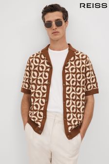 Reiss Tobacco Frenchie Crochet Cuban Collar Shirt (K74375) | 303 €