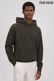 Reiss Khaki Alexander Casual Fit Cotton Hoodie (K74379) | €142