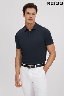 Reiss Navy Owens Slim Fit Cotton Polo Shirt (K74385) | 510 zł