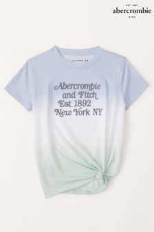 أزرق - Abercrombie & Fitch Ombre Logo Graphic Print T-shirt (K74419) | 111 د.إ