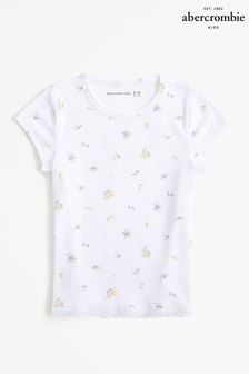Abercrombie & Fitch Ditsy Floral Short Sleeve White T-Shirt (K74426) | €24