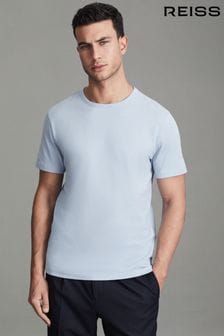 Reiss Soft Blue Melrose Cotton Crew Neck T-Shirt (K74434) | 257 QAR