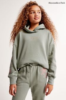 Abercrombie & Fitch Grey Floral Print Logo Hoodie