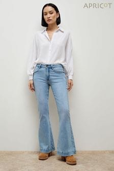 Apricot Bella Crease Detail Flare Jeans