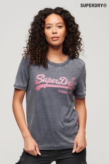 Blau - Superdry Verziertes Vintage-Logo-T-Shirt (K74826) | 45 €