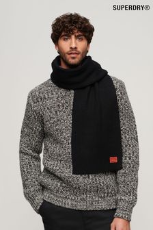 Negru - Eșarfă tricotate Superdry Îmbrăcăminte de birou (K74830) | 200 LEI