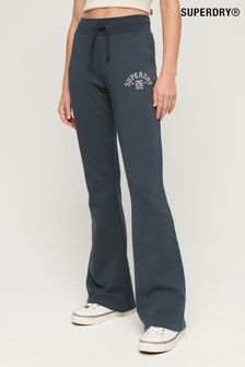 Modra - Superdry hlače za prosti čas iz džersija s širokimi hlačnicami Superdry Essential (K74841) | €65