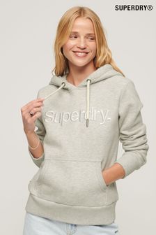 Grau - Superdry Kapuzensweatshirt mit Logostickerei (K74848) | 83 €