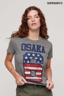Superdry Grey Osaka 6 Flag 90s T-Shirt (K74892) | €43